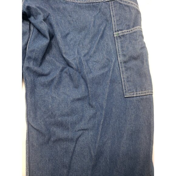 Liberty Overalls Mens Blue Canvas Bib Distress Carpenter Work Wear Size 42X30 - Picture 16 of 16